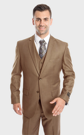 Dark Taupe Modern Fit 3-Piece Suit